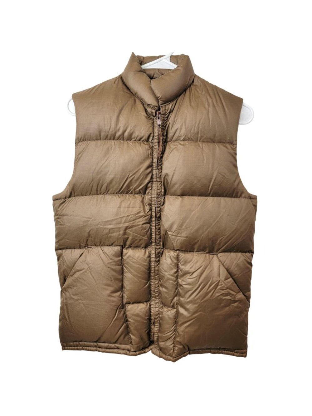 Sears Vintage 80s Puff Vest Men Small Brown Jacket Western Outdoors Coat Winter